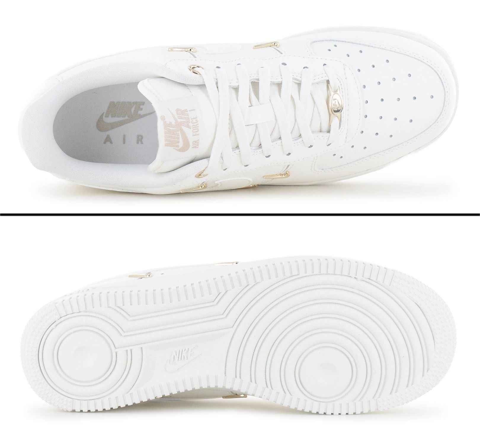 Nike Air Force 1 Low 07 LX - Gold Swooshes - Damen Sneakers Schuhe Weiß FV3654-111