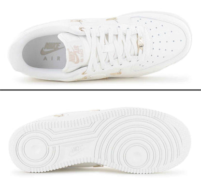 Nike Air Force 1 Low 07 LX - Gold Swooshes - Damen Sneakers Schuhe Weiß FV3654-111