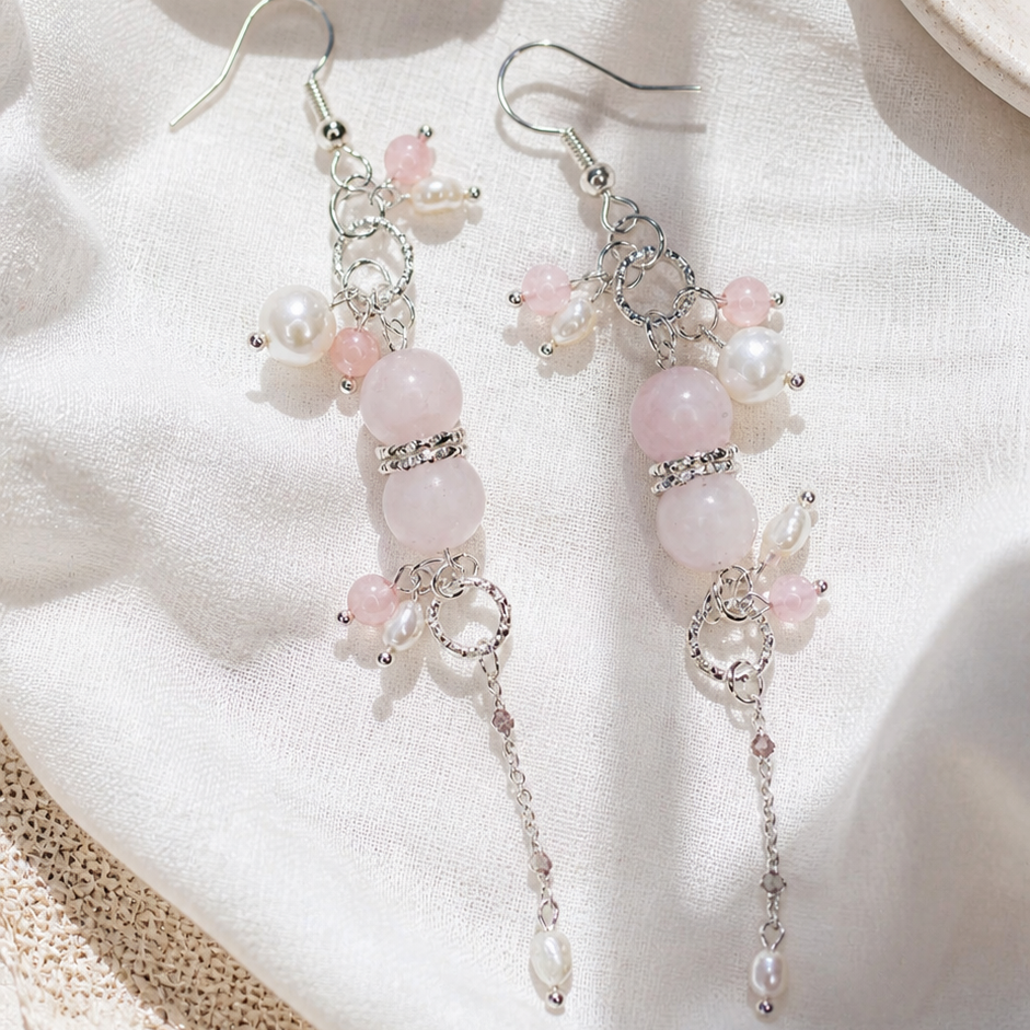 Rose Blush - Rosenquarz & Süßwasserperlen
