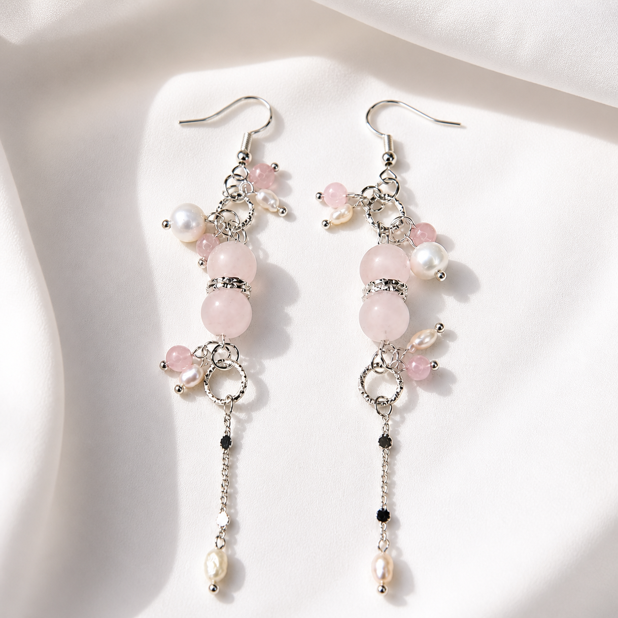 Rose Blush - Rosenquarz & Süßwasserperlen
