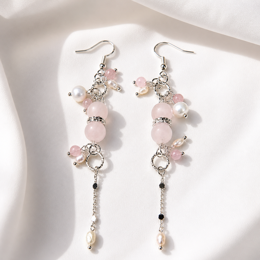 Rose Blush - Rosenquarz & Süßwasserperlen
