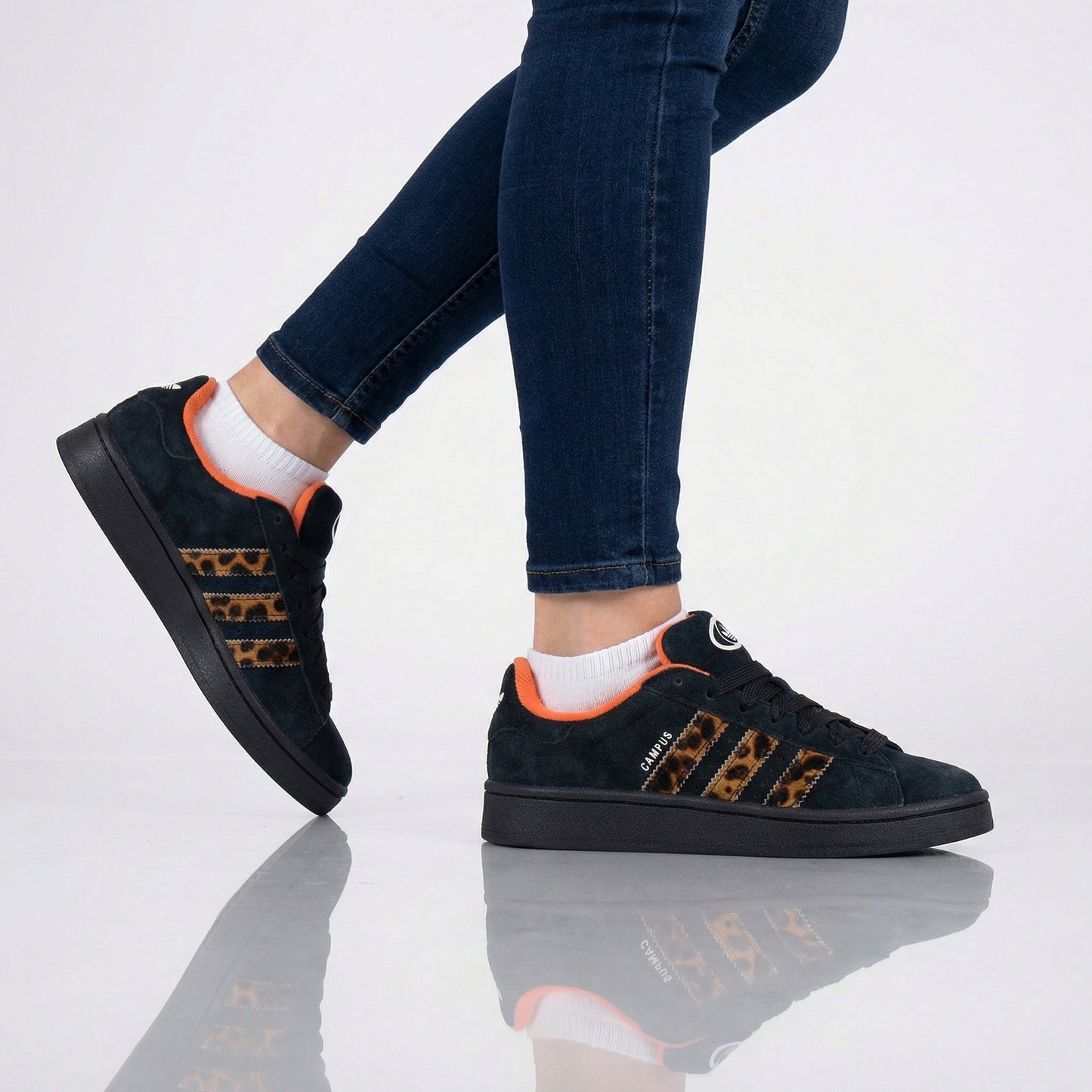 adidas CAMPUS 00s W - Leopard Stripes - Damen Sneakers Schuhe Schwarz JH9767