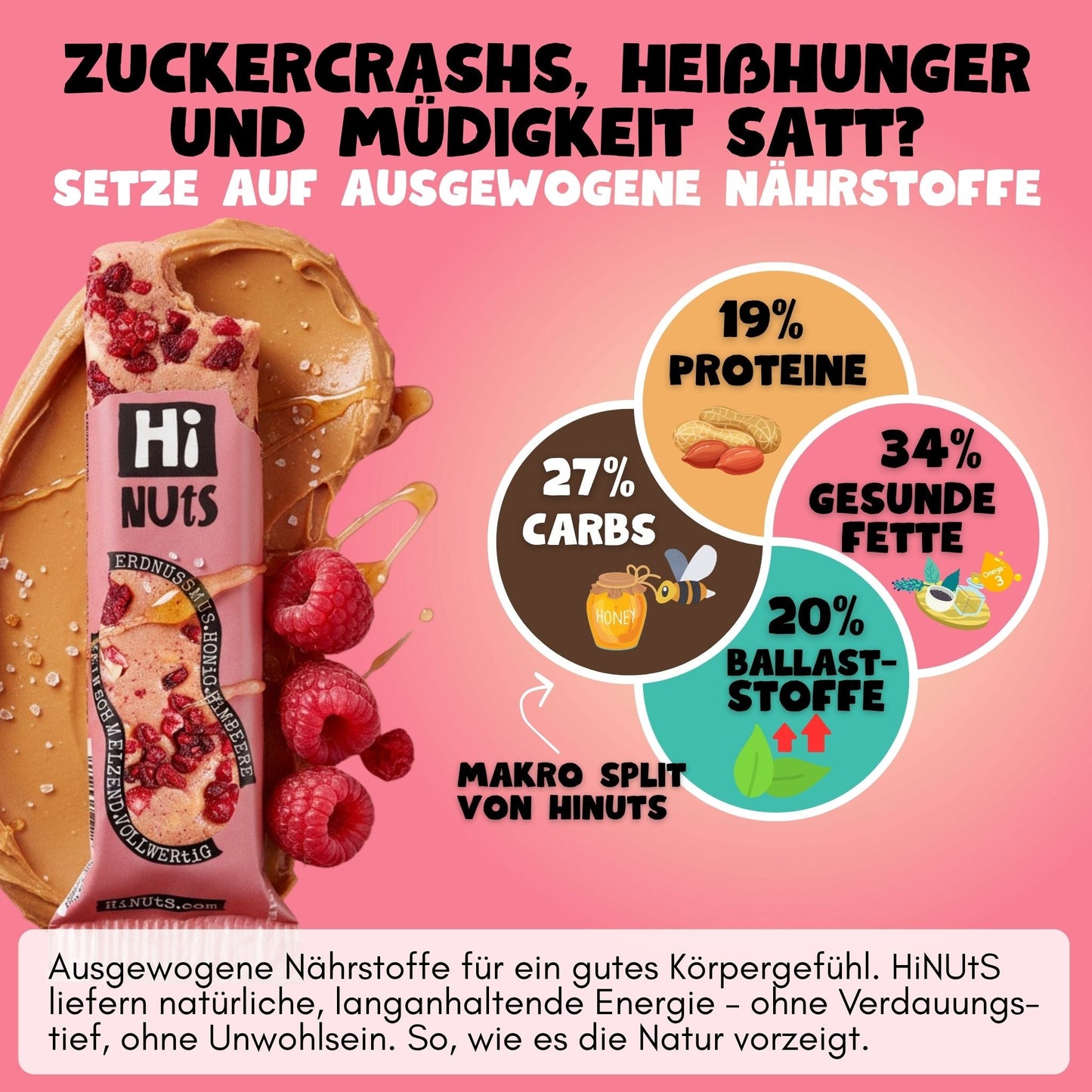 HiNUtS Erdnuss (12 Riegel)