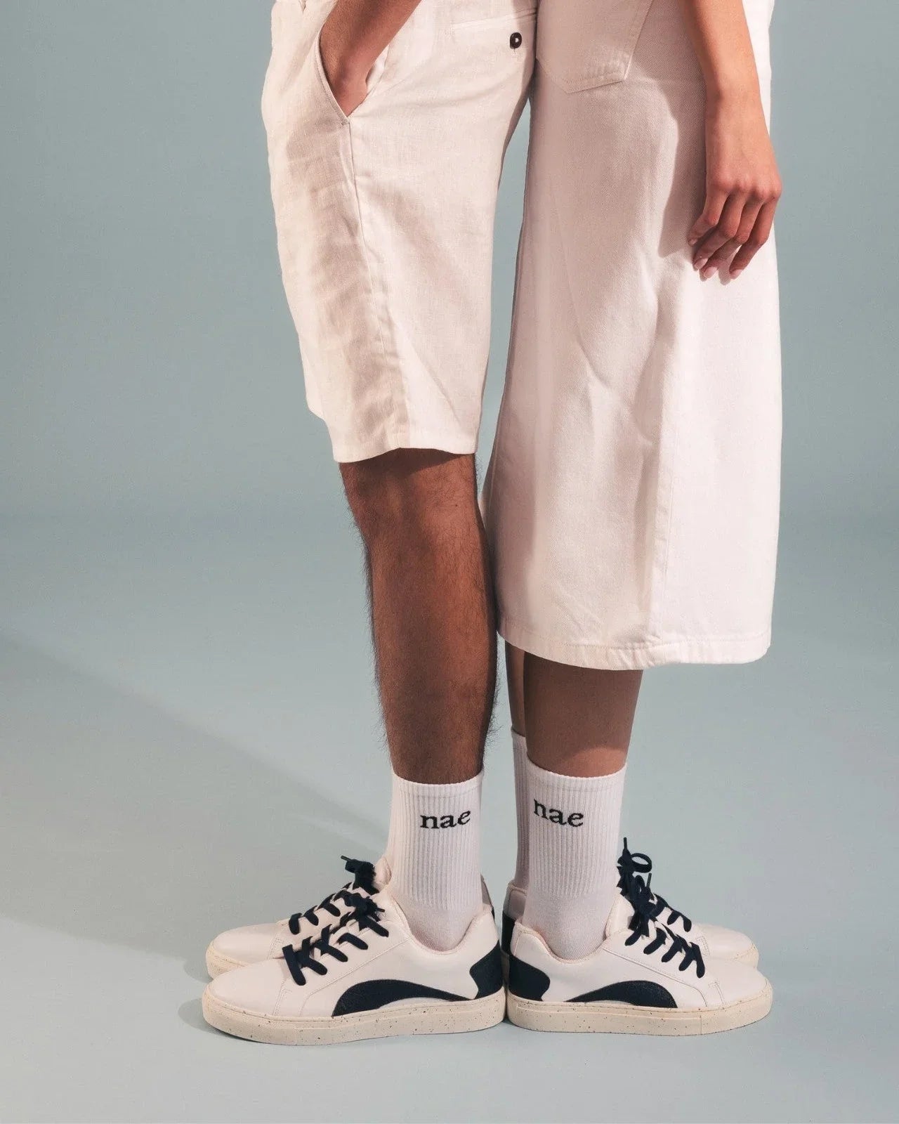 NAE Vegan Shoes Berlin - Sneakers vegane Schuhe Weiß-Blau aus Portugal