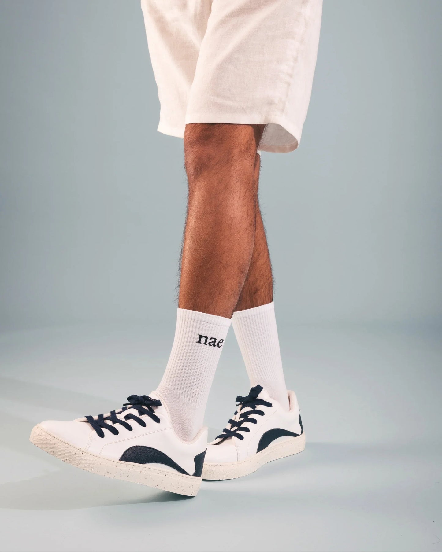 NAE Vegan Shoes Berlin - Sneakers vegane Schuhe Weiß-Blau aus Portugal