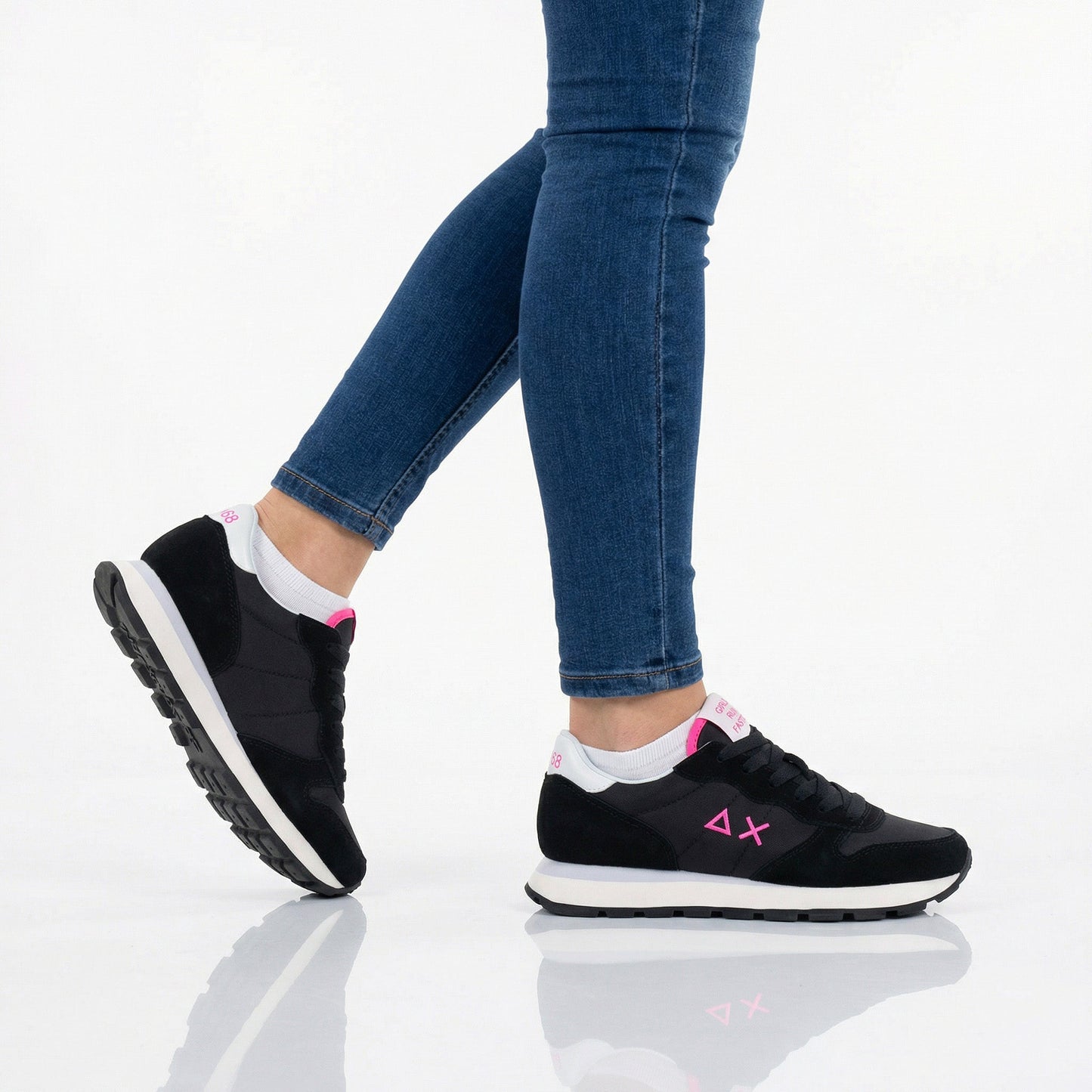SUN68 Ally Solid - Damen Sneakers Schuhe Schwarz Z36201-1162