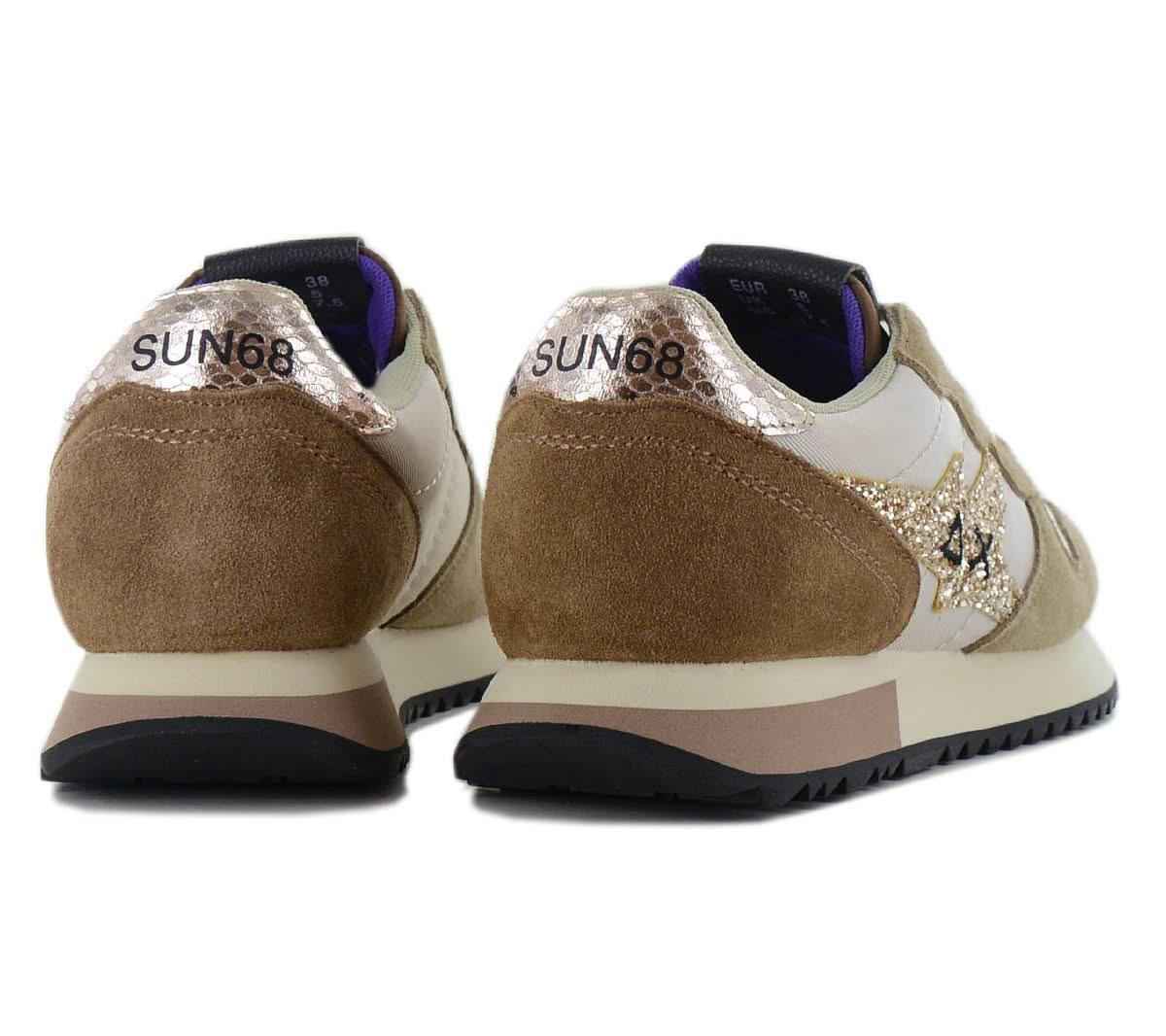 SUN68 Stargirl Glitter Logo - Damen Sneakers Schuhe Beige Z44210-16