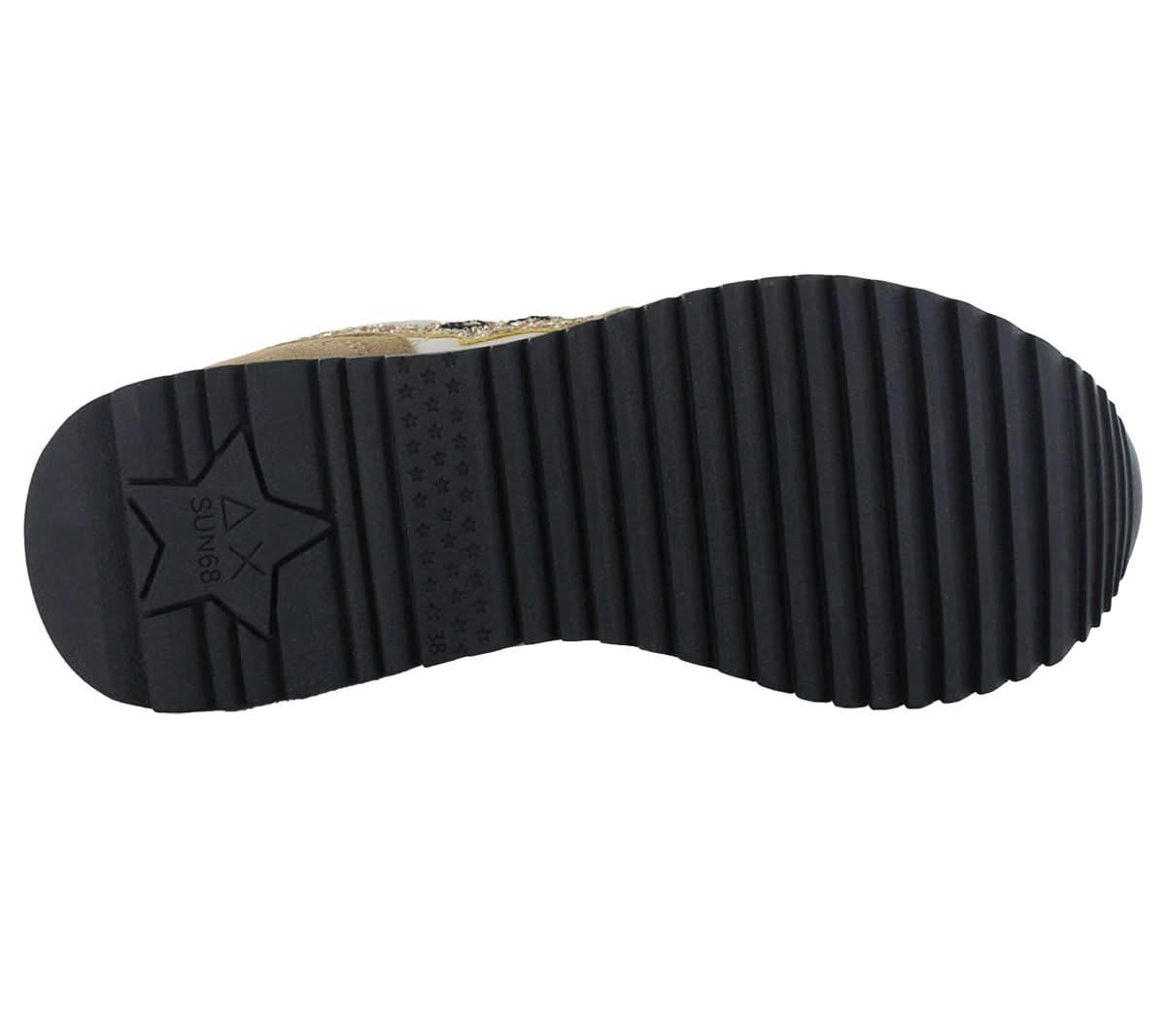 SUN68 Stargirl Glitter Logo - Damen Sneakers Schuhe Beige Z44210-16