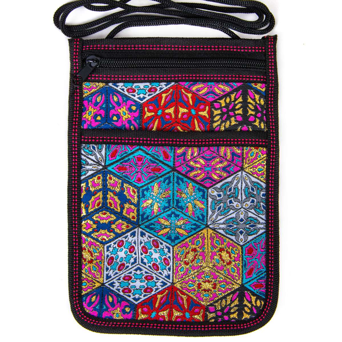 Umhängetasche mit Boho-Muster - Cube - 23,5x15cm