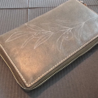 Geldtasche "Olive" Rind Leder